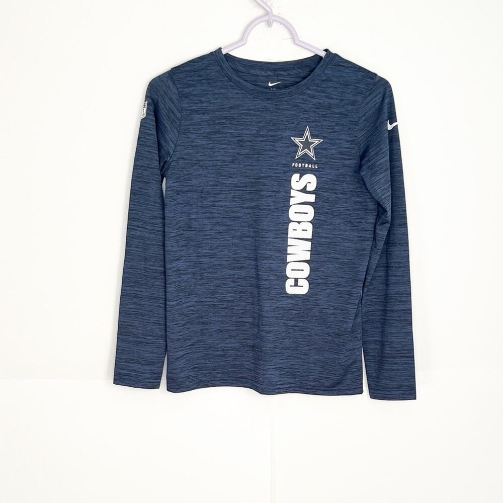 Kids Nike Dri-Fit NFL Dallas Cowboys Long Sleeve T Shirt Size Medium (10/12)